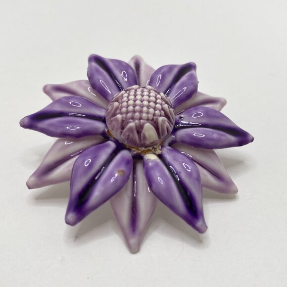 Vintage Acrylic Painted Flower Brooches (Set of 2) - Picture 8 of 12